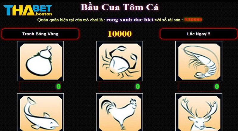 Hướng dẫn chơi bầu cua tôm cá tại THABET online